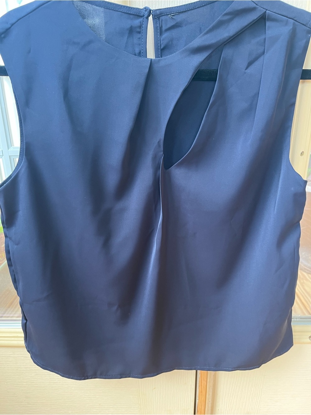 Amazon Navy Sleeveless Keyhole-Back Camisole